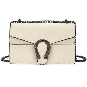NWOT Beige Tiger Head Buckle Crossbody Bag